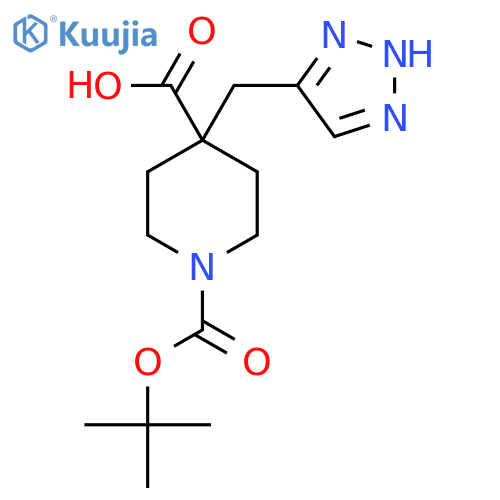 1-(tert-butoxy)carbonyl-4-(1H-1,2,3-triazol-5-yl)methylpiperidine-4-carboxylic acid structure