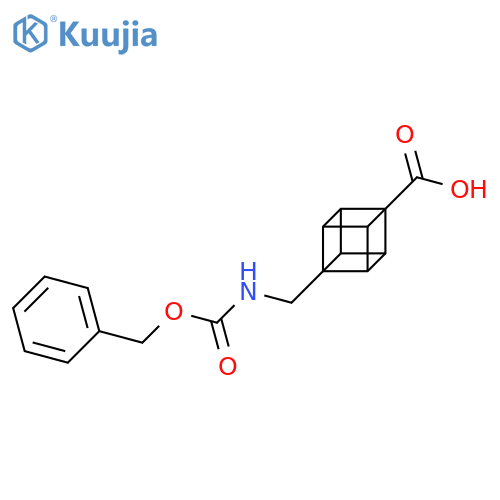 8-({[(Benzyloxy)carbonyl]amino}methyl)cubane-1-carboxylic acid structure