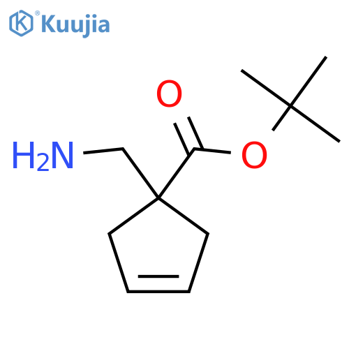 Tert-butyl 1-(aminomethyl)cyclopent-3-ene-1-carboxylate structure