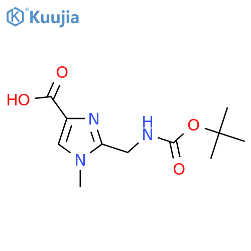 2-({[(tert-butoxy)carbonyl]amino}methyl)-1-methyl-1H-imidazole-4-carboxylic acid structure