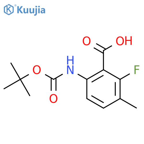 6-{(tert-butoxy)carbonylamino}-2-fluoro-3-methylbenzoic acid structure