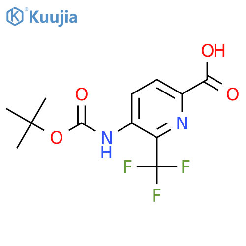 5-{(tert-butoxy)carbonylamino}-6-(trifluoromethyl)pyridine-2-carboxylic acid structure