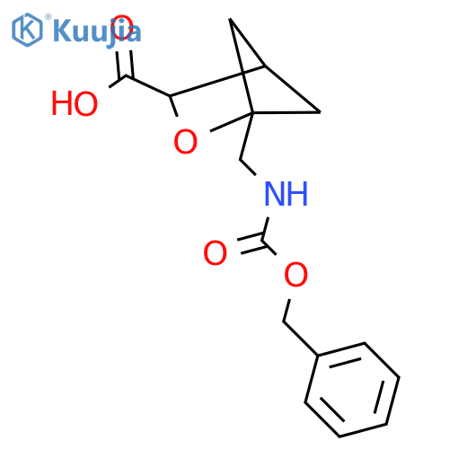 1-({(benzyloxy)carbonylamino}methyl)-2-oxabicyclo2.1.1hexane-3-carboxylic acid structure