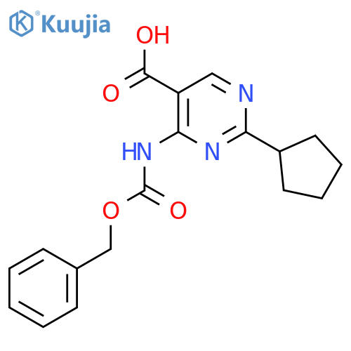 4-{(benzyloxy)carbonylamino}-2-cyclopentylpyrimidine-5-carboxylic acid structure