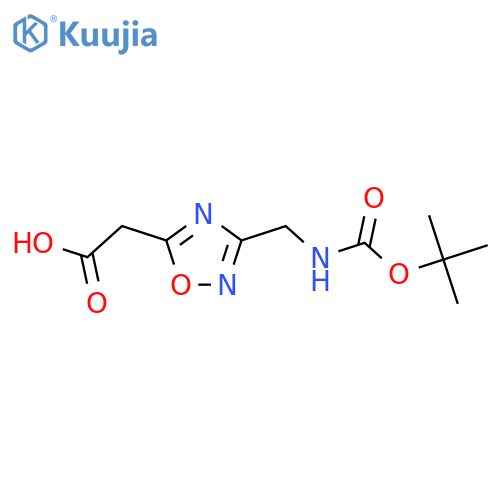 2-[3-({[(Tert-butoxy)carbonyl]amino}methyl)-1,2,4-oxadiazol-5-yl]acetic acid structure