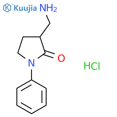 3-(Aminomethyl)-1-phenylpyrrolidin-2-one;hydrochloride structure