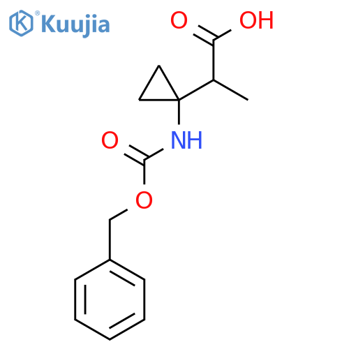 2-(1-{[(Benzyloxy)carbonyl]amino}cyclopropyl)propanoic acid structure