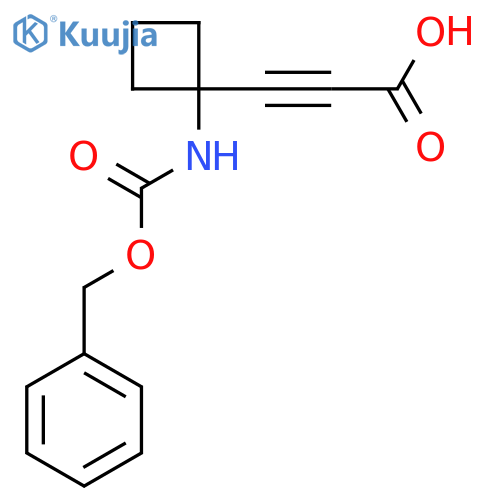 3-(1-{[(Benzyloxy)carbonyl]amino}cyclobutyl)prop-2-ynoic acid structure