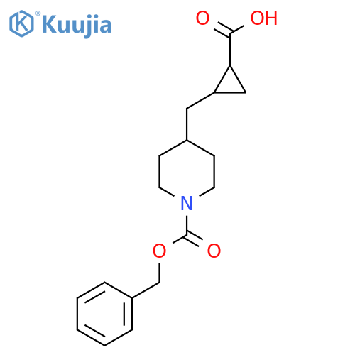 2-({1-(benzyloxy)carbonylpiperidin-4-yl}methyl)cyclopropane-1-carboxylic acid structure