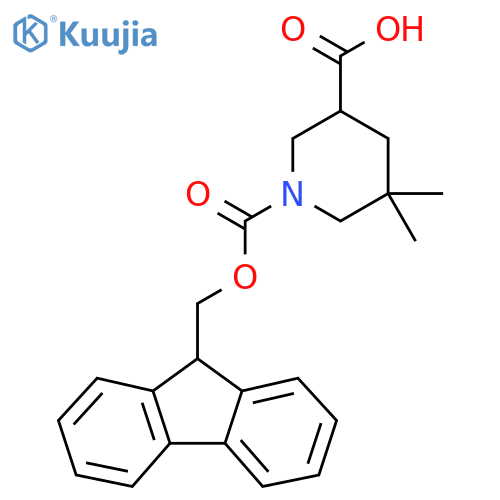 1-{[(9H-fluoren-9-yl)methoxy]carbonyl}-5,5-dimethylpiperidine-3-carboxylic acid structure