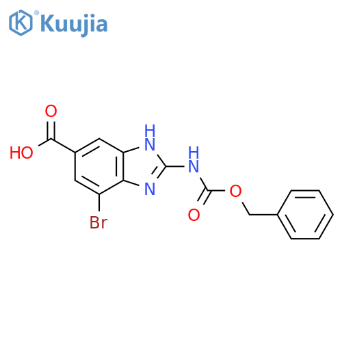 2-{(benzyloxy)carbonylamino}-4-bromo-1H-1,3-benzodiazole-6-carboxylic acid structure