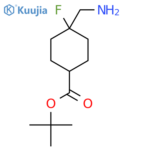 tert-butyl (1s,4s)-4-(aminomethyl)-4-fluorocyclohexane-1-carboxylate structure