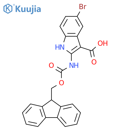 5-bromo-2-({(9H-fluoren-9-yl)methoxycarbonyl}amino)-1H-indole-3-carboxylic acid structure