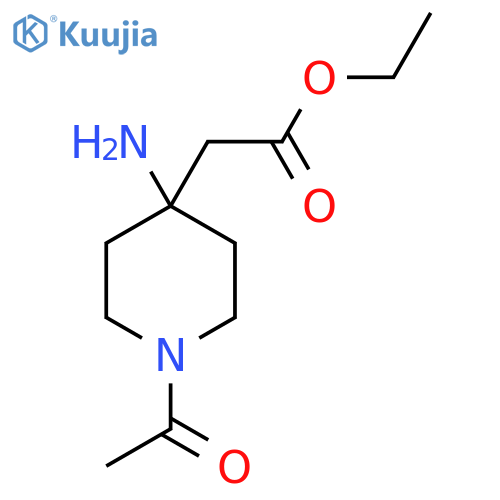 Ethyl 2-(1-acetyl-4-aminopiperidin-4-yl)acetate structure