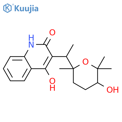 2(1H)-Quinolinone,4-hydroxy-3-[1-(tetrahydro-5-hydroxy-2,6,6-trimethyl-2H-pyran-2-yl)ethyl]-(9CI) structure