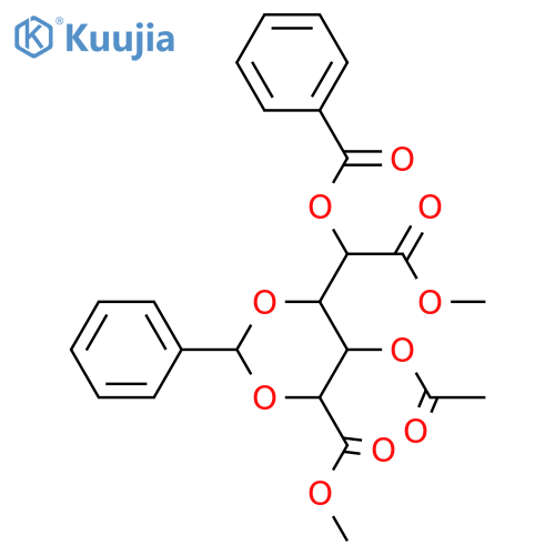 Glucaric acid; D-form, 2,4-O-Benzylidene, 5-benzoyl, 3-Ac, di-Me ester structure