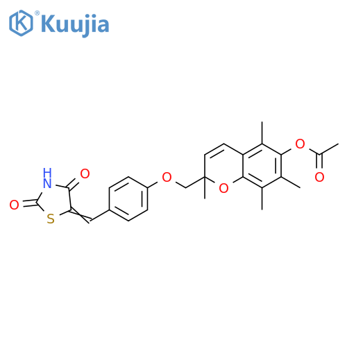 5-[[4-[[6-(Acetyloxy)-2,5,7,8-tetramethyl-2H-1-benzopyran-2-yl]methoxy]phenyl]methylene]-2,4-thiazolidinedione structure