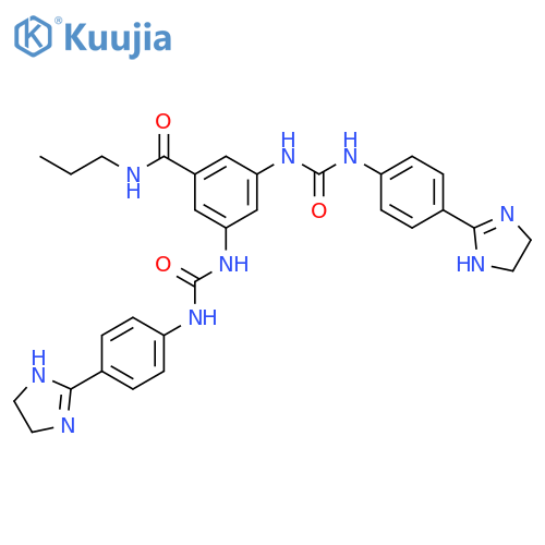 3,5-bis[[4-(4,5-dihydro-1h-imidazol-2-yl)phenyl]carbamoylamino]-n-propylbenzamide;hydrochloride structure