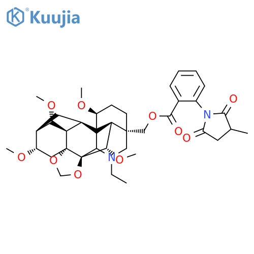 Aconitane-4-methanol,20-ethyl-1,6,14,16-tetramethoxy-7,8-[methylenebis(oxy)]-,4-[2-[(3S)-3-methyl-2,5-dioxo-1-pyrrolidinyl]benzoate], (1a,6b,14a,16b)- structure