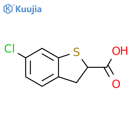 6-chloro-2,3-dihydro-1-benzothiophene-2-carboxylic acid structure