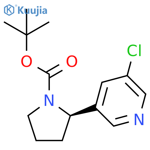 (R)-2-(5-Chloro-pyridin-3-yl)-pyrrolidine-1-carboxylic acid tert-butyl ester structure