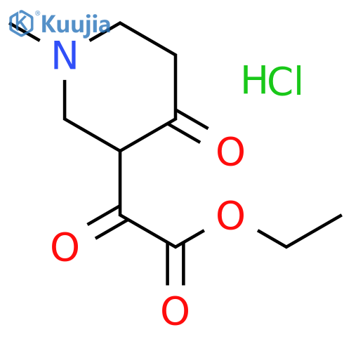 (1-Methyl-4-oxo-piperidin-3-yl)-oxo-acetic acid ethyl ester hydrochloride structure