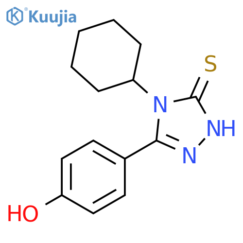 4-(4-cyclohexyl-5-sulfanyl-4H-1,2,4-triazol-3-yl)phenol structure