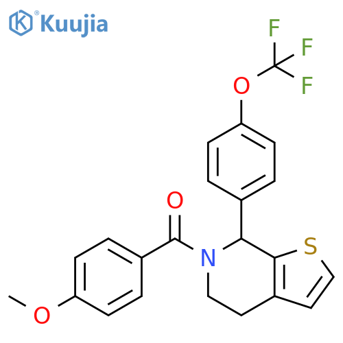 Thieno[2,3-c]pyridine,4,5,6,7-tetrahydro-6-(4-methoxybenzoyl)-7-[4-(trifluoromethoxy)phenyl]- structure