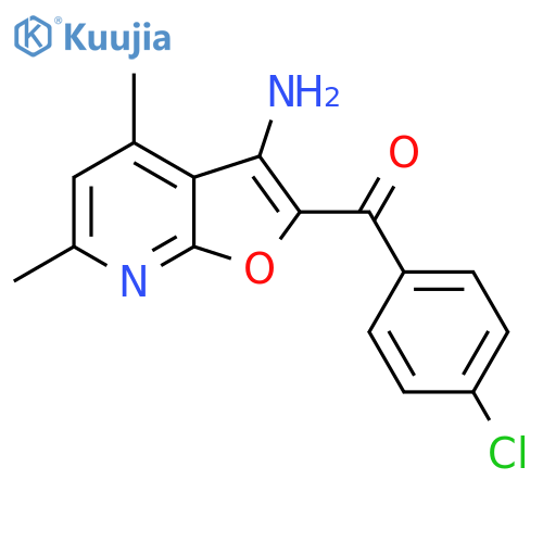 (3-Amino-4,6-dimethylfuro[2,3-b]pyridin-2-yl)-(4-chlorophenyl)methanone structure