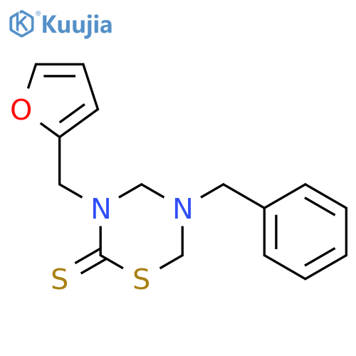 2H-1,3,5-Thiadiazine-2-thione,3-(2-furanylmethyl)tetrahydro-5-(phenylmethyl)- structure