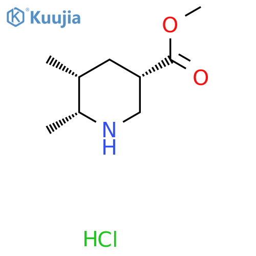 rac-methyl (3R,5S,6S)-5,6-dimethylpiperidine-3-carboxylate hydrochloride structure