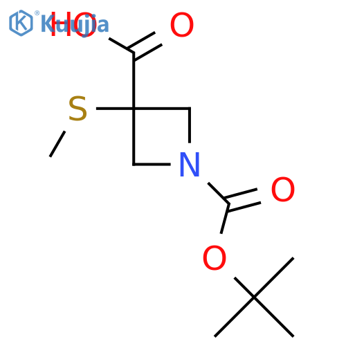 1-[(Tert-butoxy)carbonyl]-3-(methylsulfanyl)azetidine-3-carboxylic acid structure