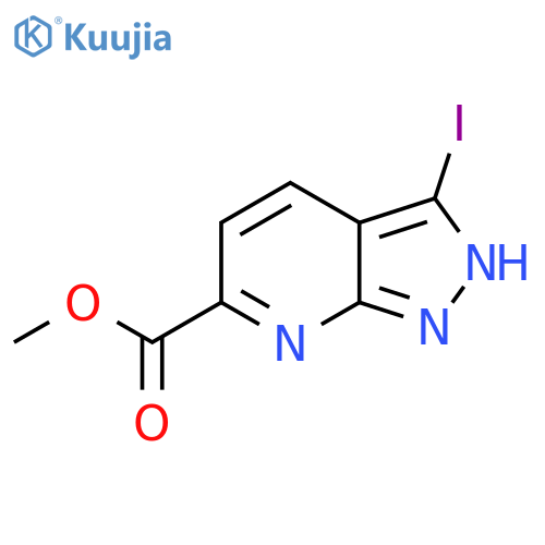methyl 3-iodo-1H-pyrazolo3,4-bpyridine-6-carboxylate structure