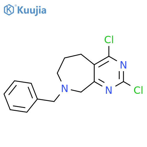 5H-Pyrimido[4,5-c]azepine, 2,4-dichloro-6,7,8,9-tetrahydro-8-(phenylmethyl)- structure