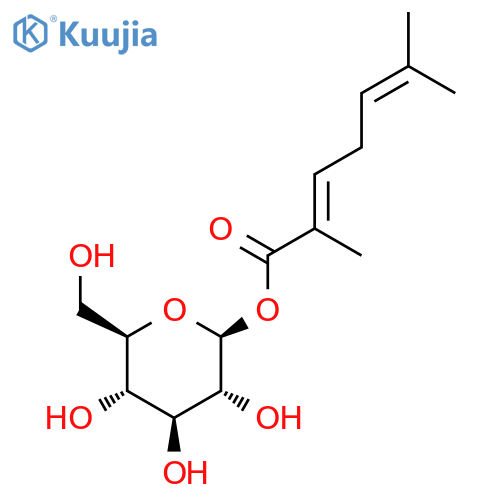 beta-D-Glucopyranose, 1-[(2E)-2,6-dimethyl-2,5-heptadienoate] structure