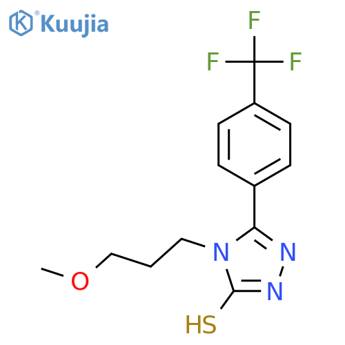 3H-1,2,4-Triazole-3-thione,2,4-dihydro-4-(3-methoxypropyl)-5-[4-(trifluoromethyl)phenyl]- structure