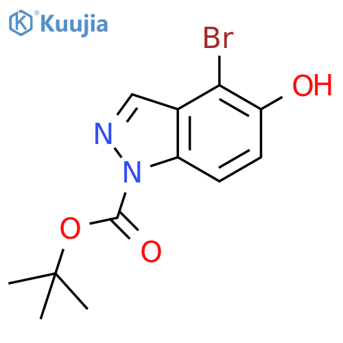 tert-butyl 4-bromo-5-hydroxy-1H-indazole-1-carboxylate structure