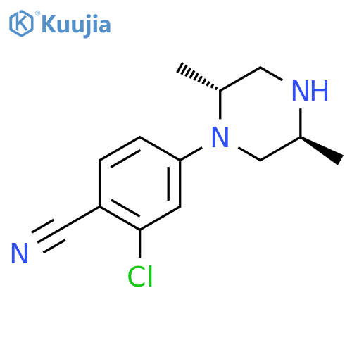 Benzonitrile, 2-chloro-4-[(2R,5S)-2,5-dimethyl-1-piperazinyl]-, rel- structure