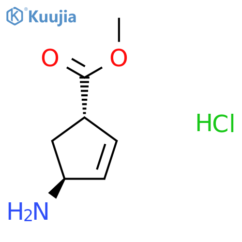 methyl (1S,4S)-4-aminocyclopent-2-ene-1-carboxylate hydrochloride structure