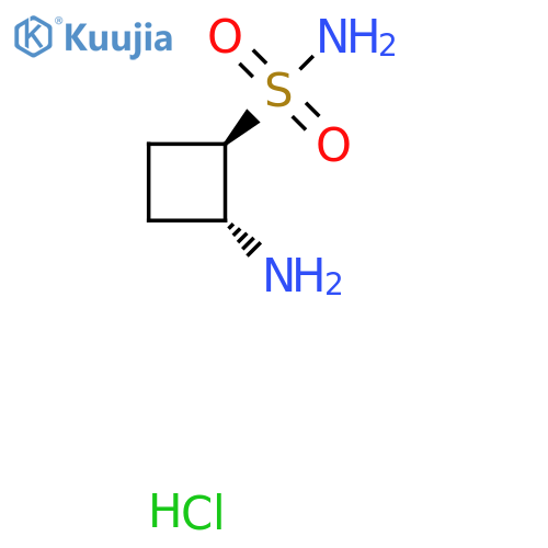 rac-(1R,2R)-2-aminocyclobutane-1-sulfonamide hydrochloride structure