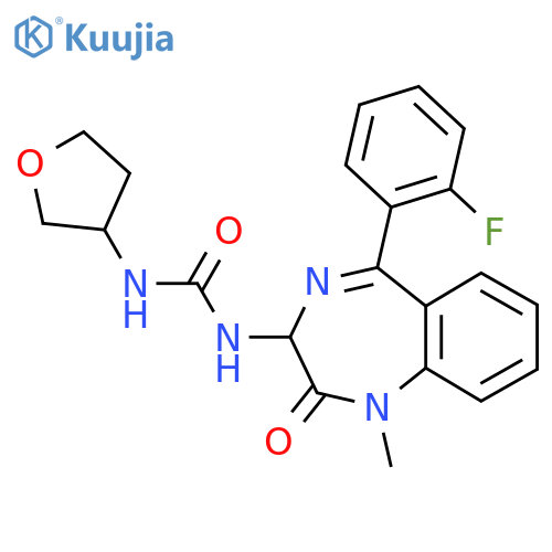 1-[5-(2-fluorophenyl)-1-methyl-2-oxo-2,3-dihydro-1H-1,4-benzodiazepin-3-yl]-3-(oxolan-3-yl)urea structure