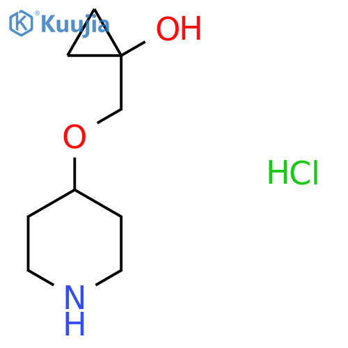 1-(piperidin-4-yloxy)methylcyclopropan-1-ol hydrochloride structure