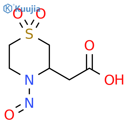 2-(4-Nitroso-1,1-dioxo-1lambda6-thiomorpholin-3-yl)acetic acid structure