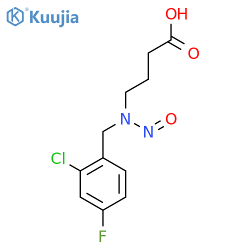 4-{(2-chloro-4-fluorophenyl)methyl(nitroso)amino}butanoic acid structure