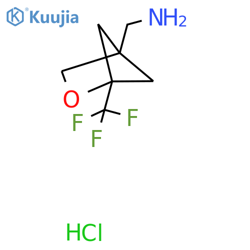 1-1-(trifluoromethyl)-2-oxabicyclo2.1.1hexan-4-ylmethanamine hydrochloride structure