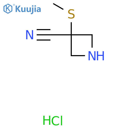 3-(Methylsulfanyl)azetidine-3-carbonitrile hydrochloride structure