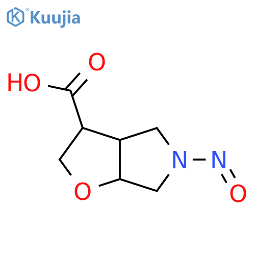 5-nitroso-hexahydro-2H-furo2,3-cpyrrole-3-carboxylic acid structure