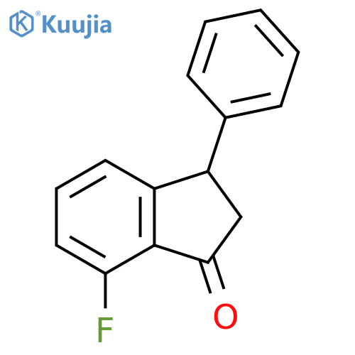 7-fluoro-3-phenyl-2,3-dihydro-1H-inden-1-one structure
