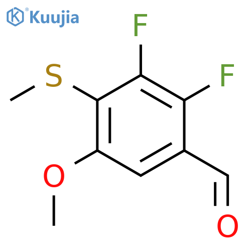 2,3-Difluoro-5-methoxy-4-(methylthio)benzaldehyde structure
