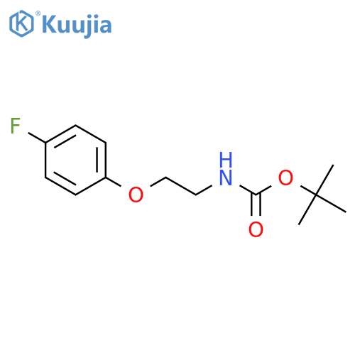 (2-(4-fluorophenoxy)-ethyl)-carbamic acid tert-butyl ester structure